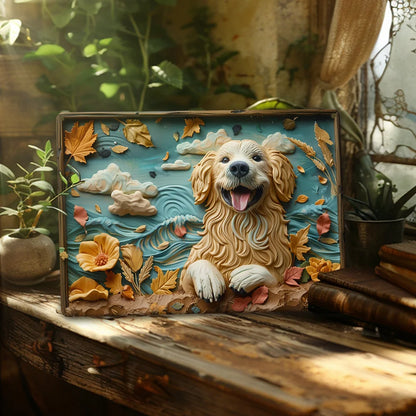 Plaque métal déco vintage 🐕 GOLDEN RETRIEVER N° 110 ✔