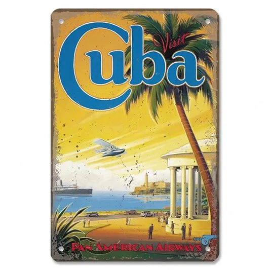 Plaque métal déco vintage 🌎 Cuba N° 29 ✔