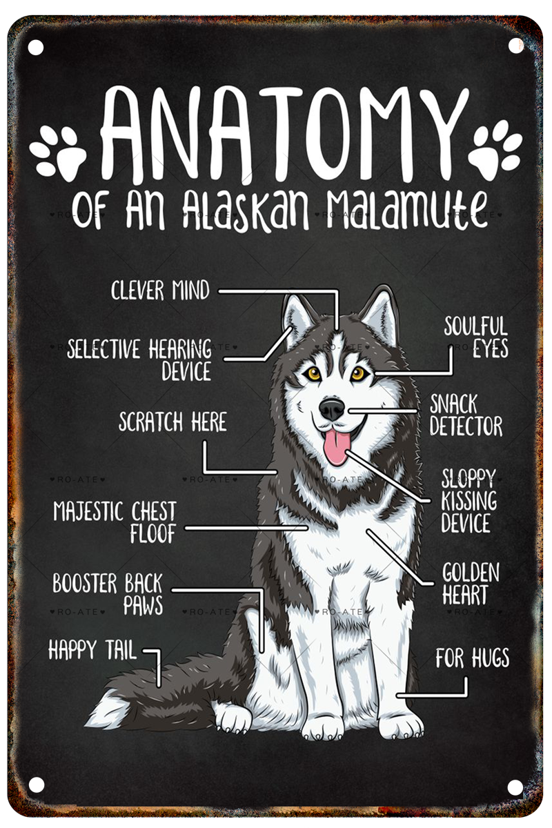 MALAMUTE Plaque métal décorative rétro