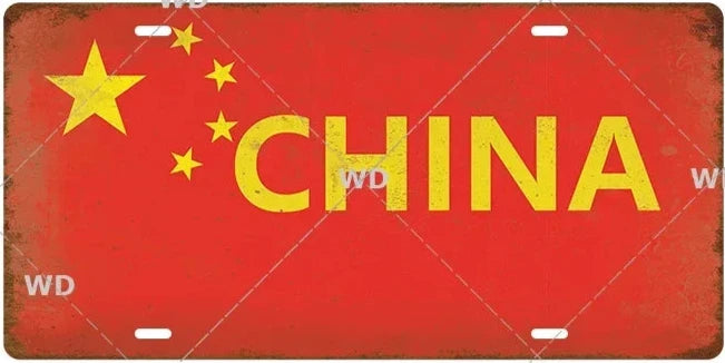 Plaque métal déco vintage 🌏 CHINE N° 8 ✔