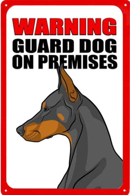 DOBERMAN PLAQUE WARNING GUARD DOG ON PREMISES