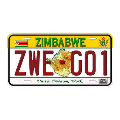 Plaques métal déco vintage 🌏 ZIMBABWE N° 3 ✔