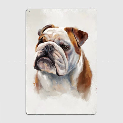 BULLDOG PLAQUE AQUARELLE