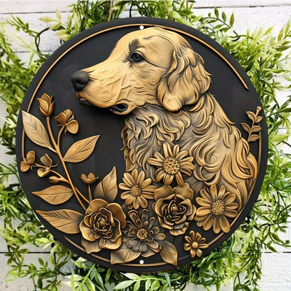 Plaque métal déco vintage 🐕 GOLDEN RETRIEVER N° 117 ✔