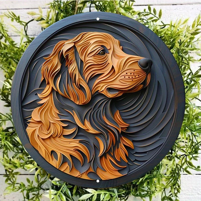 Plaque métal déco vintage 🐕 GOLDEN RETRIEVER N° 118 ✔