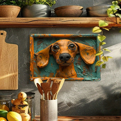 Plato metálico decorativo vintage 🐕 DACHSHUND N° 74 ✔