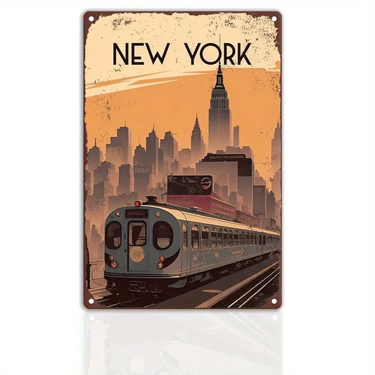 Plaque metal deco vintage 🌎 NEW YORK Etats Unis N° 186 ✔