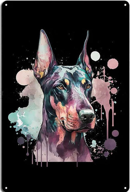 Plaque métal déco vintage 🐕 DOBERMAN N° 93 ✔