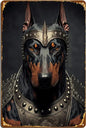 DOBERMAN PLAQUE AVEC ARMURE