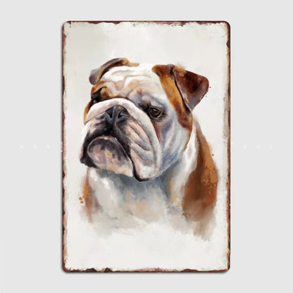 BULLDOG PLAQUE AQUARELLE