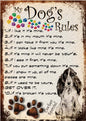 COCKER PLAQUE MY DOG'S RULES