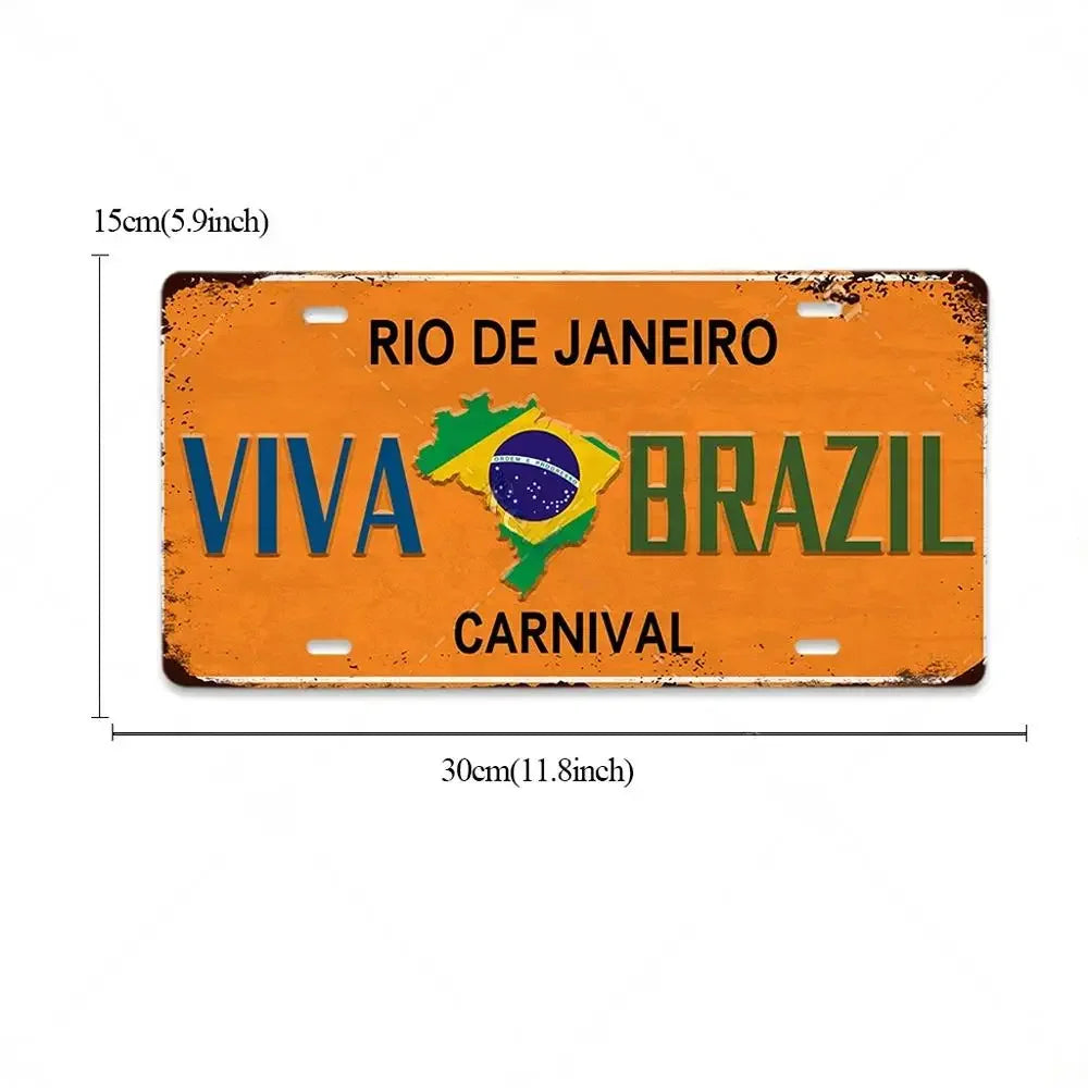 Plaque métal déco vintage 🌍 RIO DE JANERO ( Brésil ) N° 1 ✔