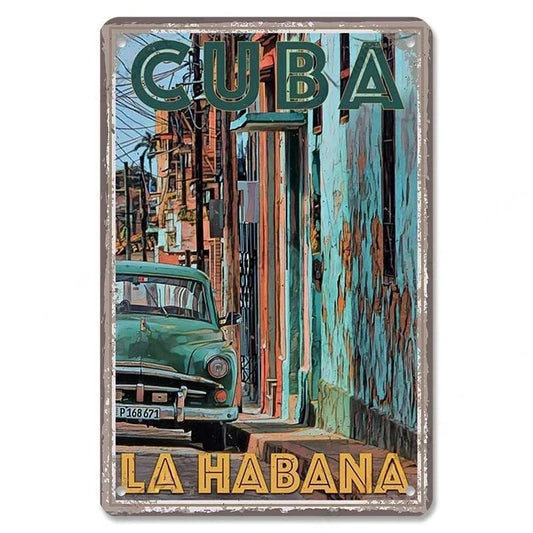 Plaque métal déco vintage 🌎 Cuba  N° 24 ✔