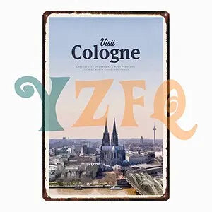 Plaque métal déco vintage 🌎 COLOGNE Allemagne N° 35 ✔