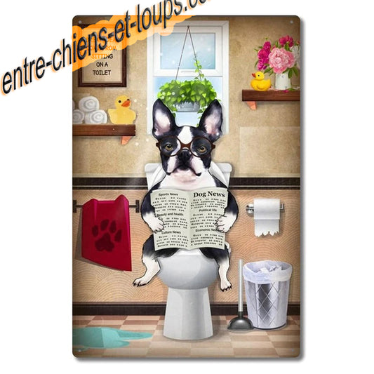 BOSTON TERRIER PLAQUE GREAT IDEAS COMME FROM SITTING ON A TOILET
