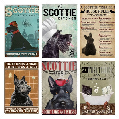 Plaque métal déco vintage 🐕‍🦺 SCOTTISH TERRIER N° 14 ✔