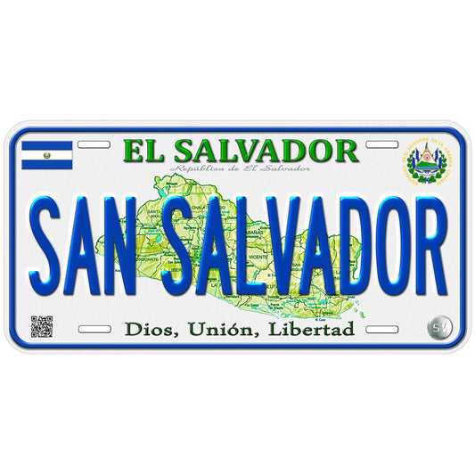 Vintage decorative metal plate 🌍 SAN SALVADOR Salvador N° 1 ✔