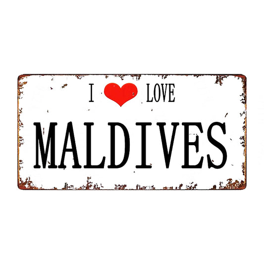 Plaques métal déco vintage 🌏 Maldives N° 4 ✔