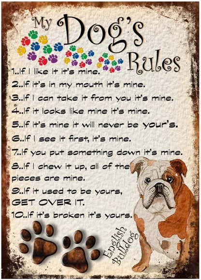 BULLDOG PLAQUE DOGS RULES