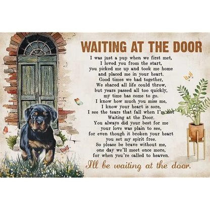 00000waiting at the door Plaque métal déco vintage 🐕 N° 30 ✔