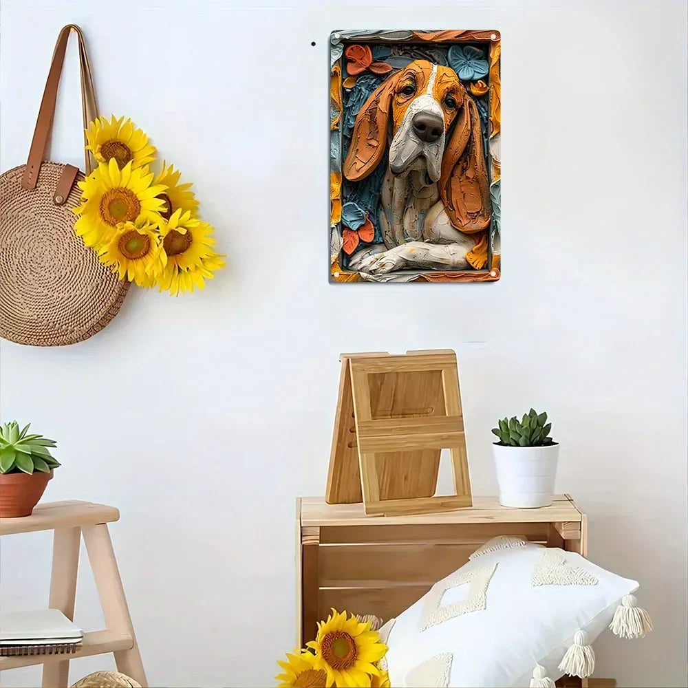 Plato metálico decorativo vintage 🐕‍🦺 BASSET N° 26 ✔