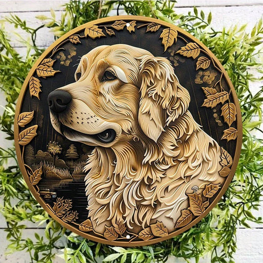 Plaque métal déco vintage 🐕 GOLDEN RETRIEVER N° 120 ✔