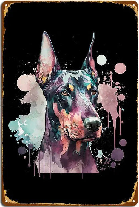 Plaque métal déco vintage 🐕 DOBERMAN N° 92 ✔