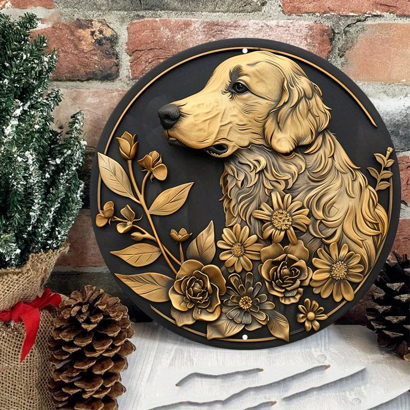 Plaque métal déco vintage 🐕 GOLDEN RETRIEVER N° 117 ✔