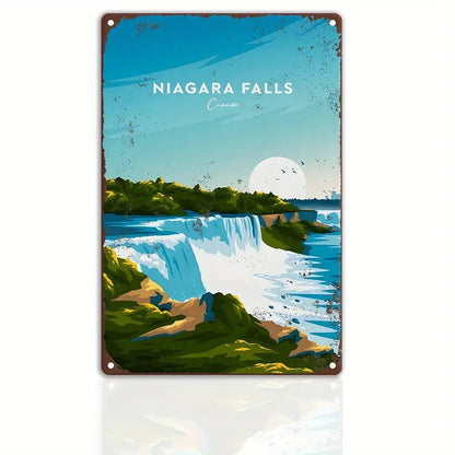 Plaque métal déco vintage 🌎 CHUTES DE NIAGARA Canada N° 25 ✔