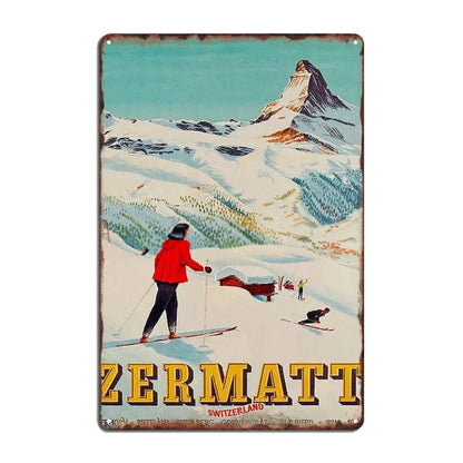 Plaque métal déco vintage 🌍 SUISSE Zermatt N° 11 ✔