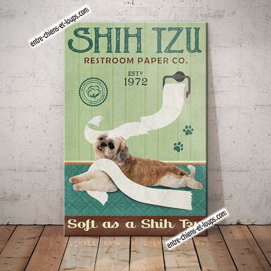 SHIH TZU Plaque métal décorative vintage