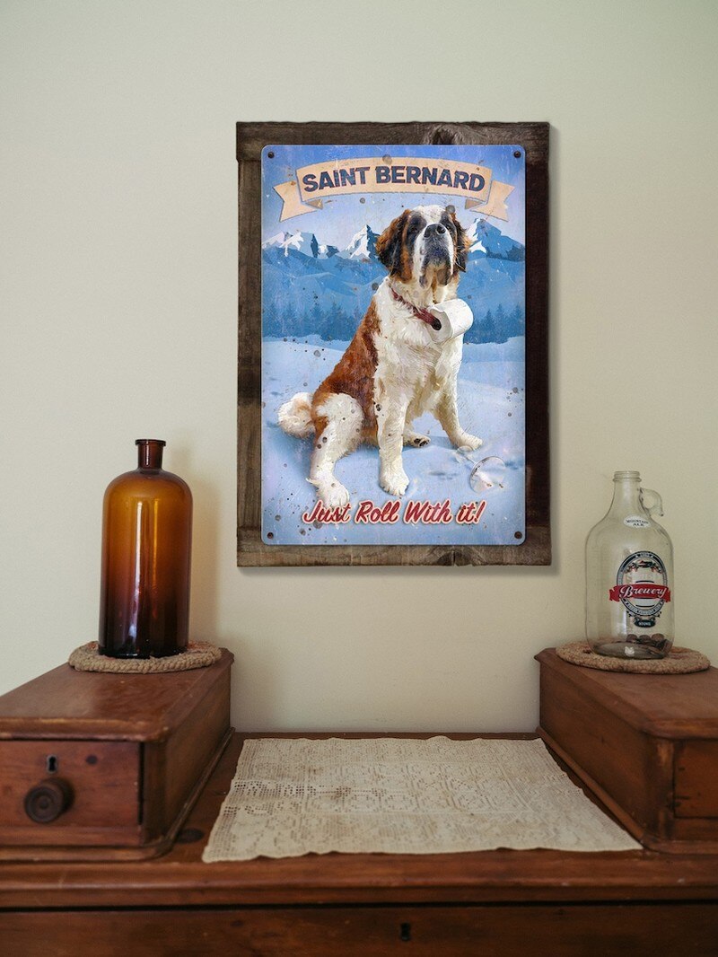 Plaque métal déco vintage 🐕 SAINT BERNARD N° 16 ✔