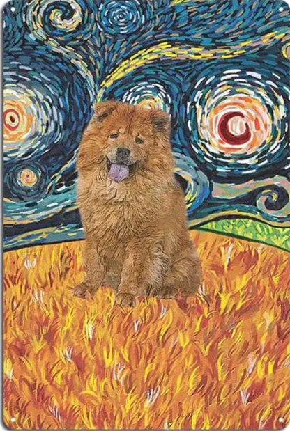 CHOW CHOW PLAQUE VAN GOGH