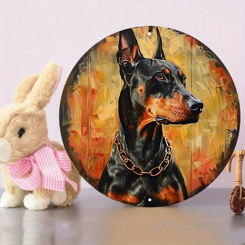 Plaque métal déco vintage 🐕 DOBERMAN N° 107 ✔