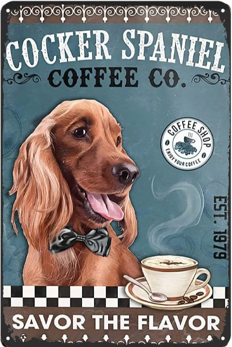 COCKER PLAQUE COCKER SPANIEL COFFEE CO. SAVOR THE FLAVOR