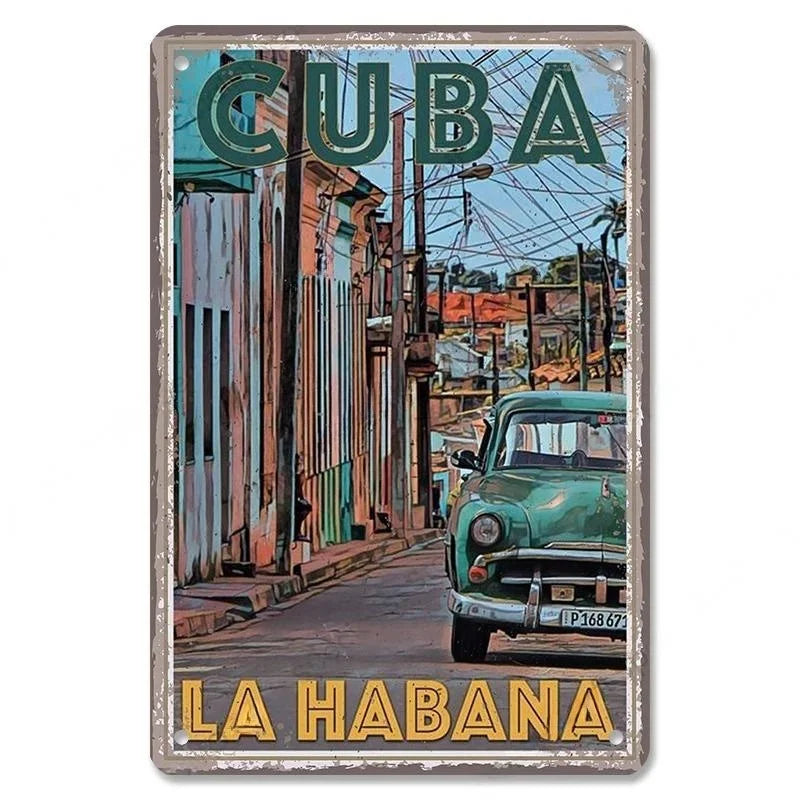 Plaque métal déco vintage 🌎 LA HAVANE Cuba N° 34 ✔