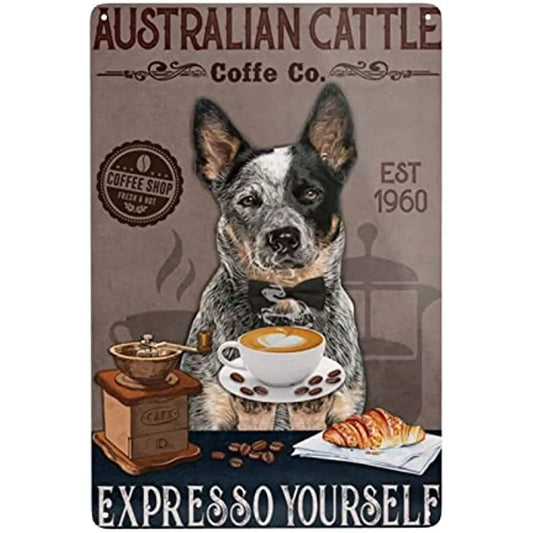 PLAQUE AUSTRALIAN CATTLE DOG PUB CAFE