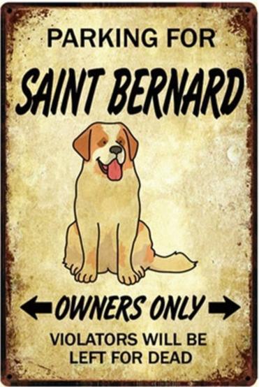 SAINT BERNARD Plaque métal décorative vintage