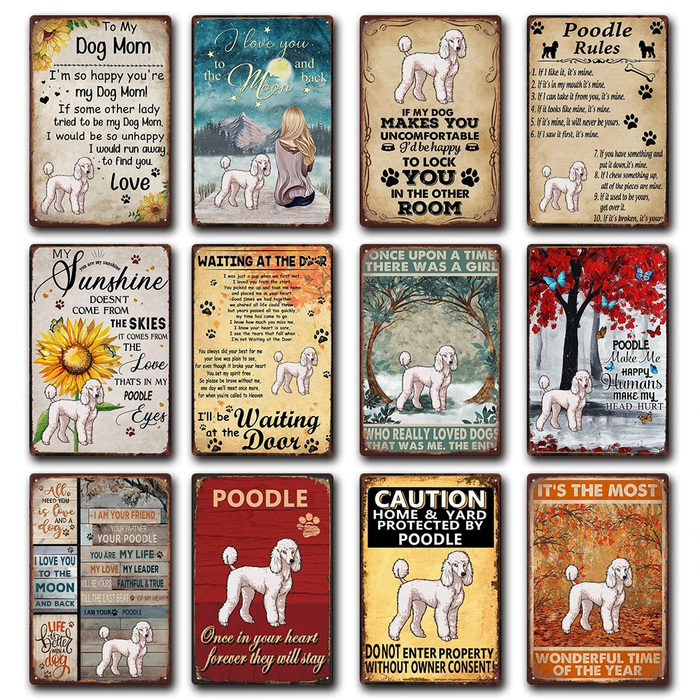 Plaque métal déco vintage 🐕  CANICHE N° 51 ✔