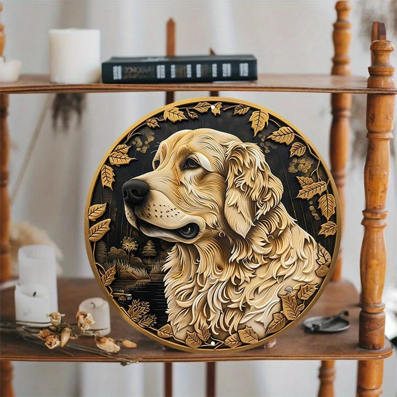 Plaque métal déco vintage 🐕 GOLDEN RETRIEVER N° 120 ✔