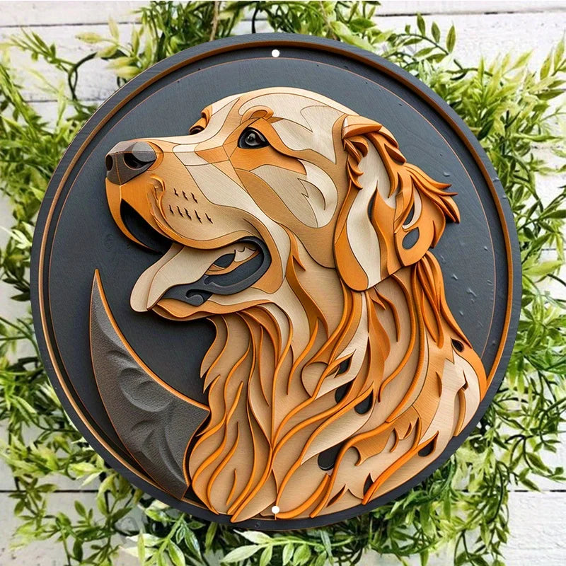 Plaque métal déco vintage 🐕 GOLDEN RETRIEVER N° 116 ✔