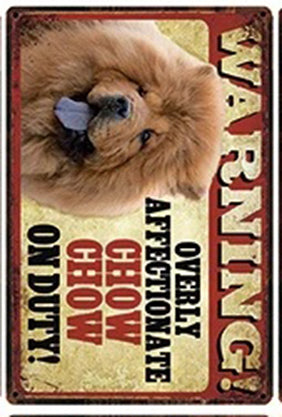 WARNING OVERLY AFFECTIONATE CHOW CHOW ON DUTY !