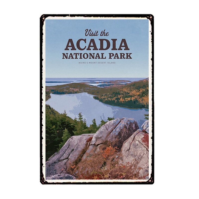 Plaque métal déco vintage 🌎 ACADIA National park  Maine Etats Unis N° 95 ✔