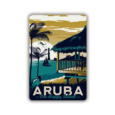 Plaque métal déco vintage 🌍 ARUBA Caraïbes Pays-Bas N° 29 ✔