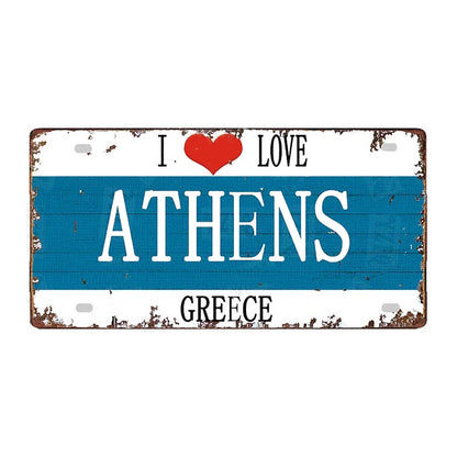 Plaque métal déco vintage 🌎 ATHENES Grèce N° 29 ✔