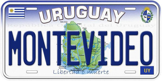 Plaque métal déco vintage 🌎 MONTEVIDEO Uruguay N° 4 ✔