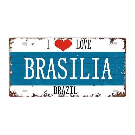 Plaque métal déco vintage 🌍 BRASILIA Brésil N° 28 ✔