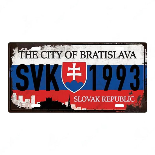 Plaque métal déco vintage 🌍 BRATISLAVA  ( Slovaquie ) N° 1 ✔