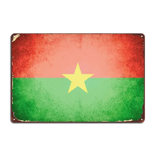 Plaque métal déco vintage 🌍 BURKINA FASO N° 1 ✔