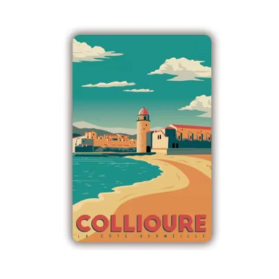 Plaque métal déco vintage 🌍 COLLIOURE France  N° 108 ✔